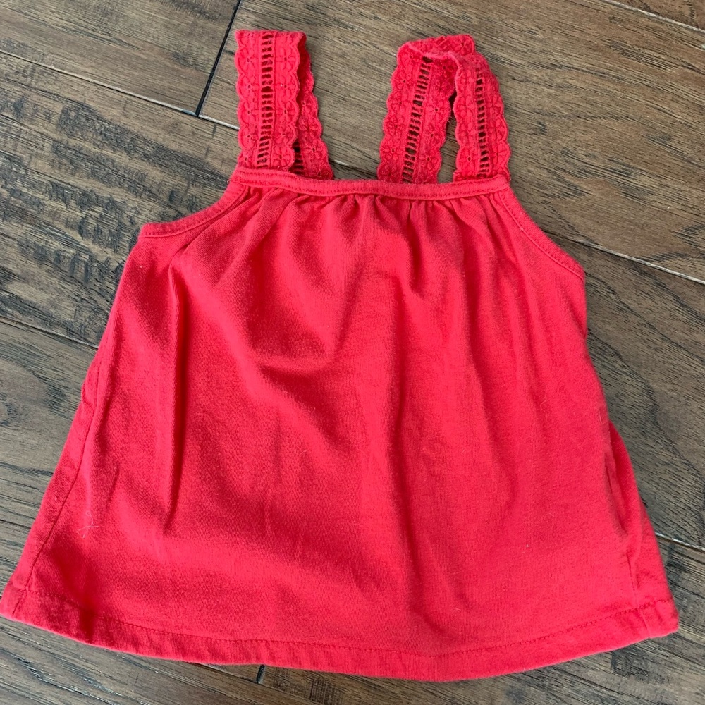 Gap Kids Tank Top - Red with Lace Strap